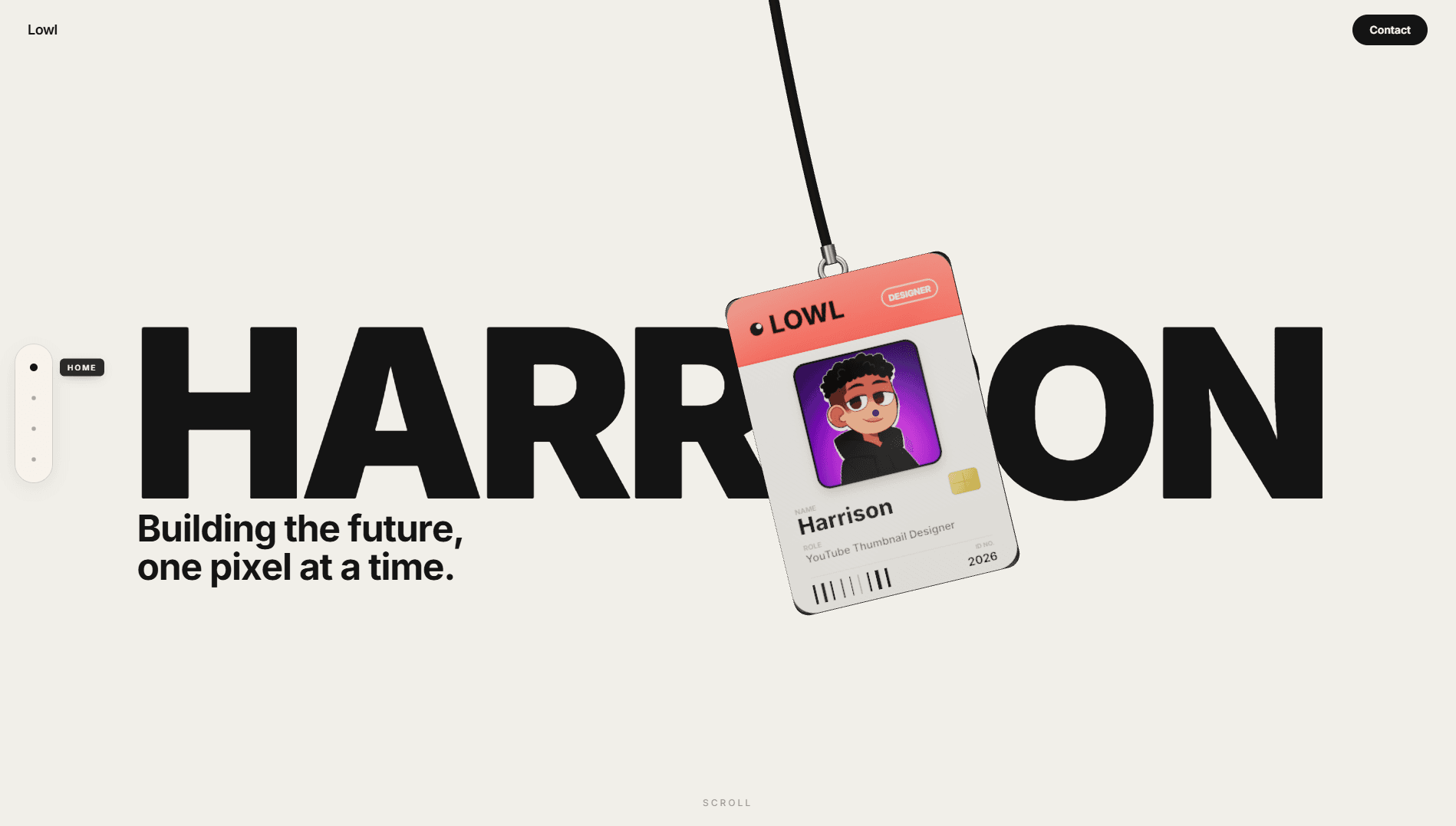 Website preview of Lowl Portfolio